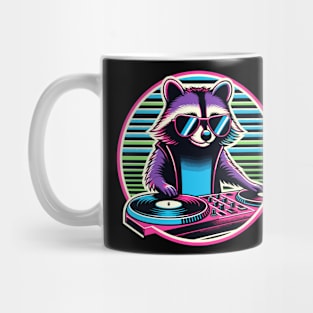 Retro Raccoon DJ Funny Raccoon Mug